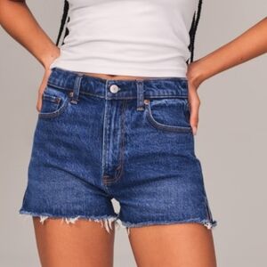 Abercrombie & Fitch The Mom Shorts High Rise Jean Shorts 27 Dark Wash